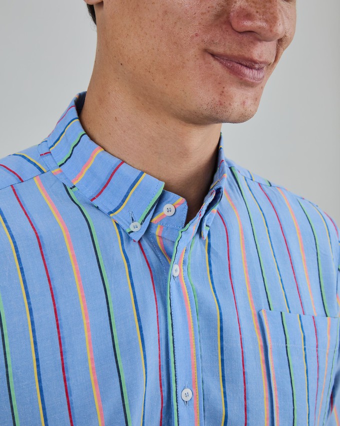 Multicolor Stripes Boxy Man Shirt from Brava Fabrics