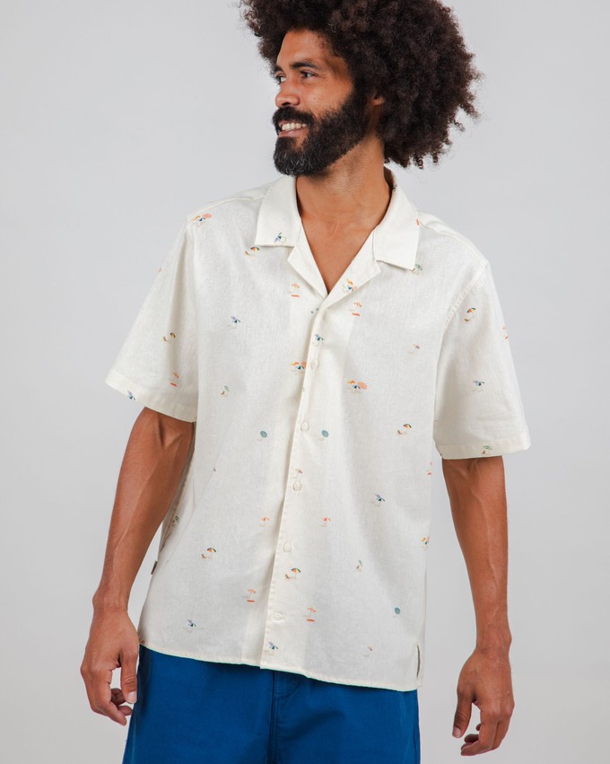 Beach please Aloha shirt Ecru from Brava Fabrics