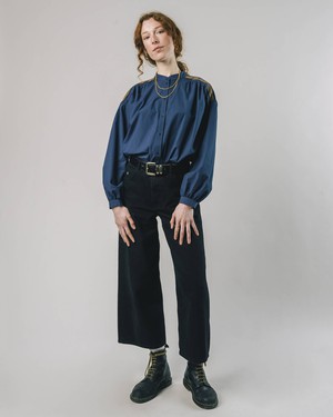 Ribbon Blouse Navy from Brava Fabrics