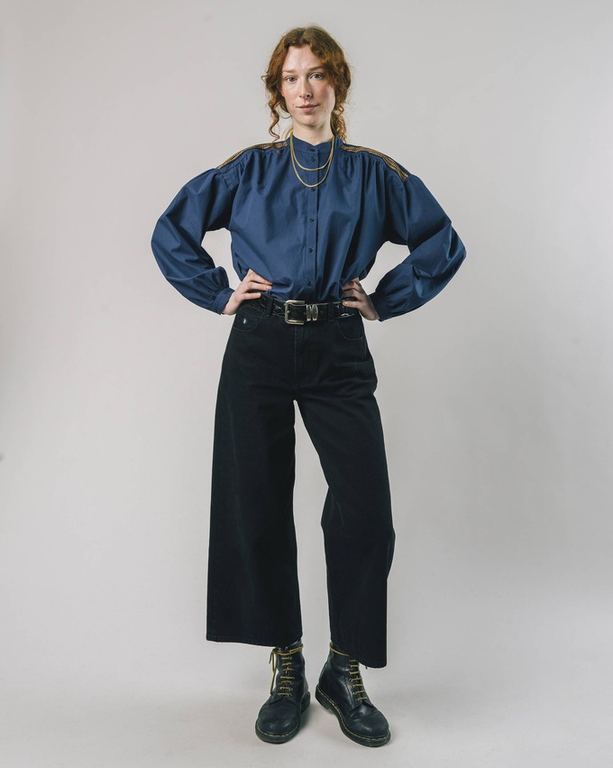 Ribbon Blouse Navy from Brava Fabrics