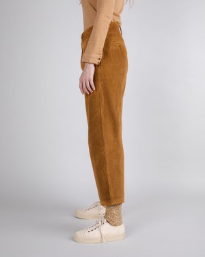 Corduroy Pleated Pants Camel from Brava Fabrics