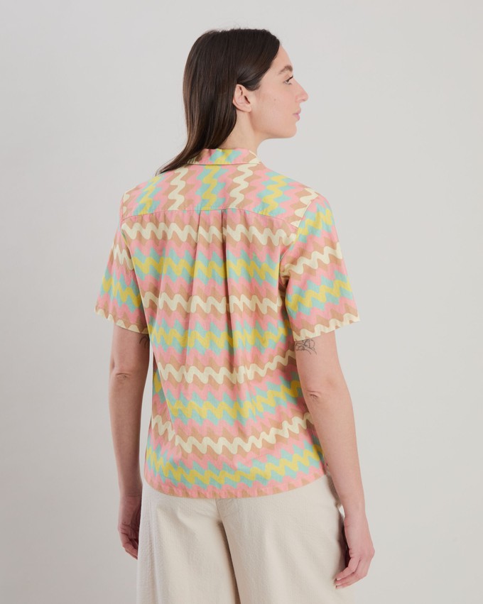 Pastel Wavy Stripes Aloha Blouse from Brava Fabrics