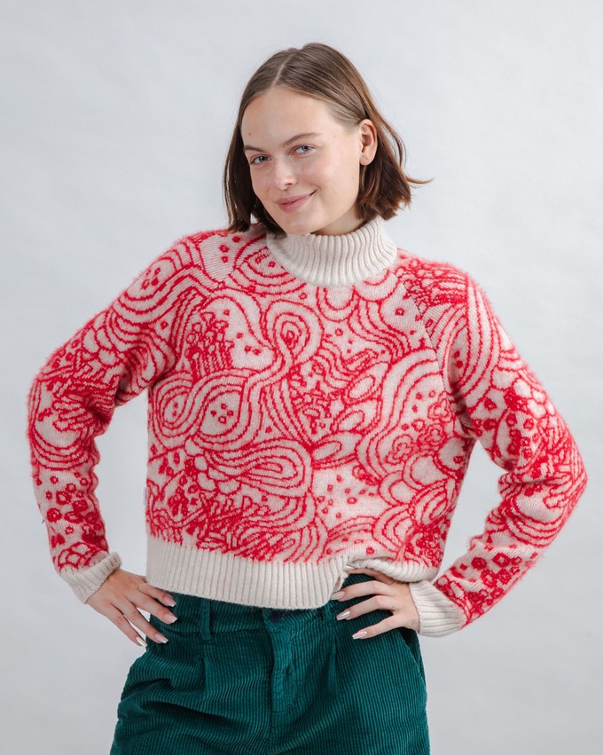 Cropped Sweater Noodles Jacquard from Brava Fabrics