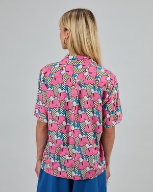 Peanuts Gelato Aloha Blouse Blue from Brava Fabrics