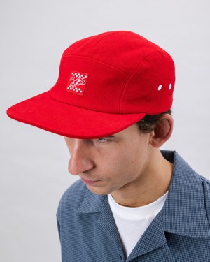 Cotton 5 Panel Cap Red from Brava Fabrics