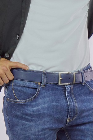 Reverse reversible belt – Blue/Brown from CANUSSA