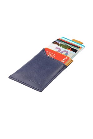 Slim card holder - Blue/Camel from CANUSSA