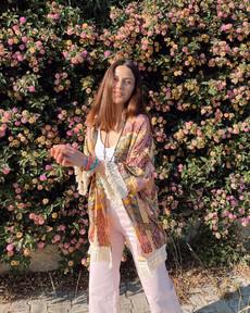 Safari Zebra Pattern Fringed Kimono van Chillax