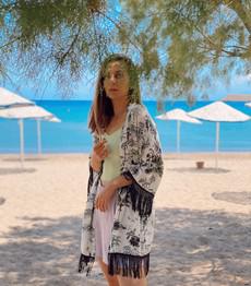 Safari Linen Fringed Kimono van Chillax