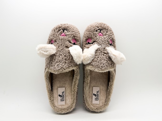 thies 1856 ® Organic Rabbit Slipper vegan taupe from COILEX