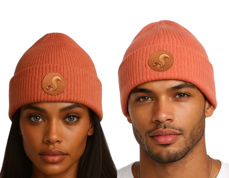 thies vegan Organic Beanie salmon from COILEX