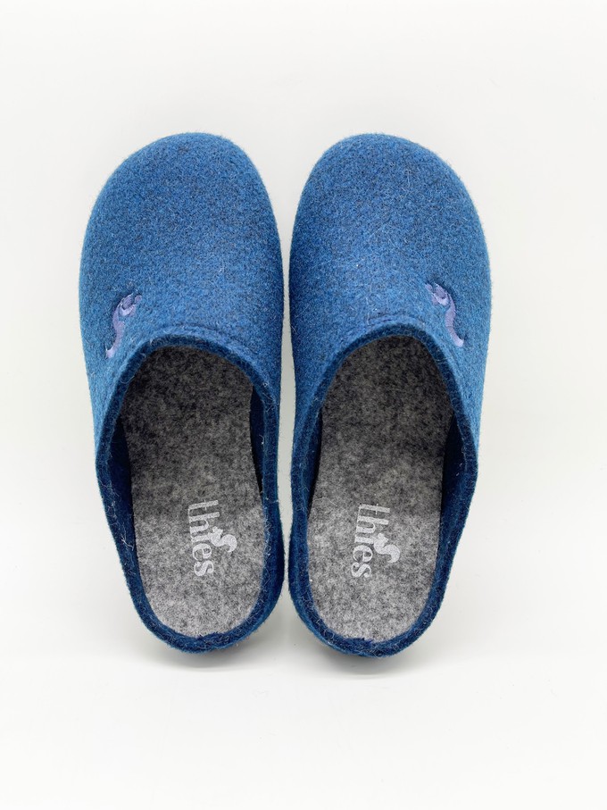 thies 1856 ® Recycled PET Slipper Kids vegan navy marino (K) from COILEX