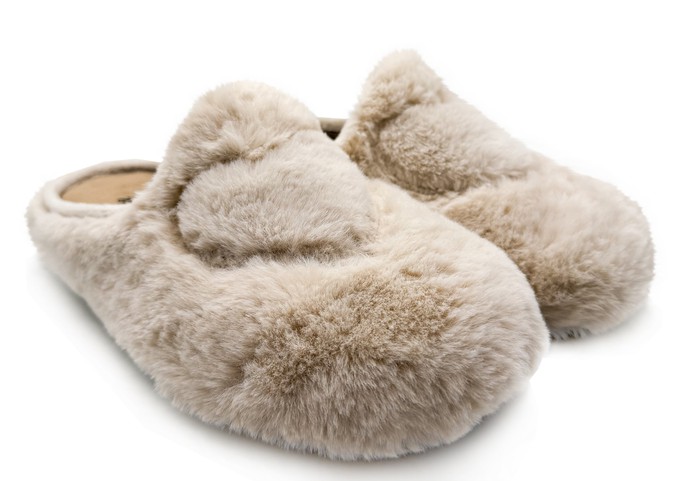 thies 1856 ® Rec Fluffy Heart Slipper vegan beige from COILEX