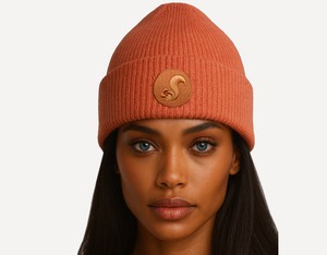 thies vegan Organic Beanie salmon from COILEX