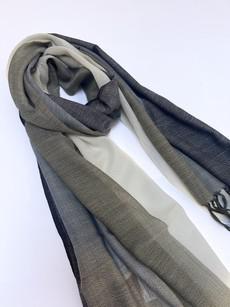 Wollen sjaal grijs/groen via Common & Sense