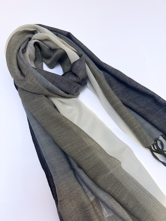 Wollen sjaal grijs/groen from Common & Sense