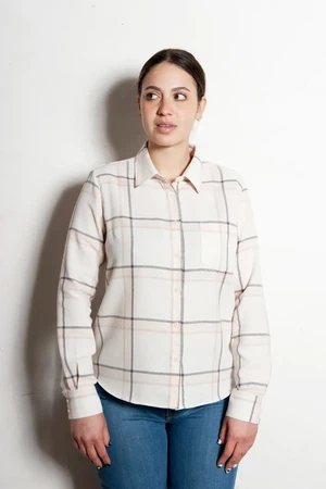 Duurzame ruiten blouse Zora | check creme pink from common|era sustainable fashion