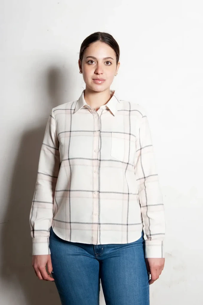 Duurzame ruiten blouse Zora | check creme pink from common|era sustainable fashion