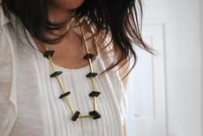 ETHNO brass and slate necklace. via Cool and Conscious