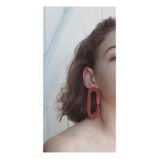 Ζ Large Earrings Terracotta via Cool and Conscious