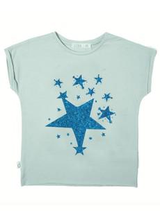 Organic T-Shirt Eucalyptus Laura - light blue with stars via CORA happywear