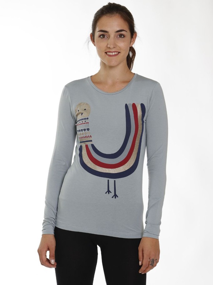 Organic T-Shirt Eucalyptus Matri - grey with colourful print from CORA happywear