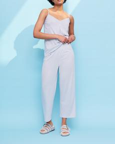 Cropped PJ Bottoms in Silver via Cucumber Clothing