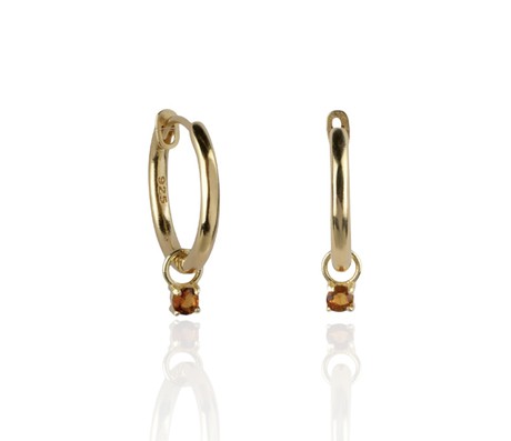 Citrine small Hoops from Dancing Moon