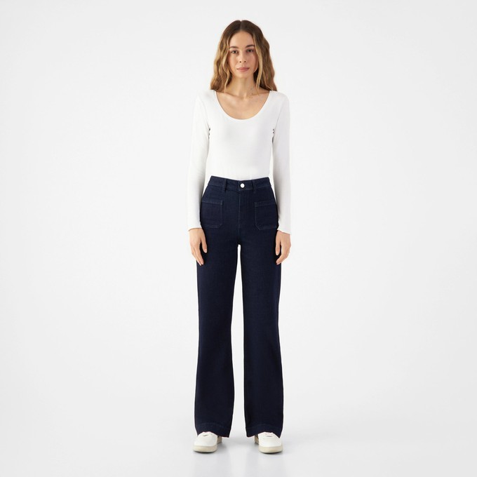 DEW Flared Soft Denim - Sailor- Raw Blue from DAWN Denim