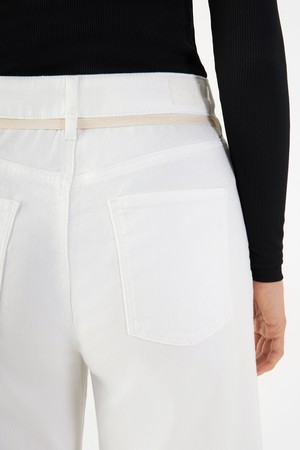 DEW Flared Cropped Soft Denim - French Pocket - White from DAWN Denim