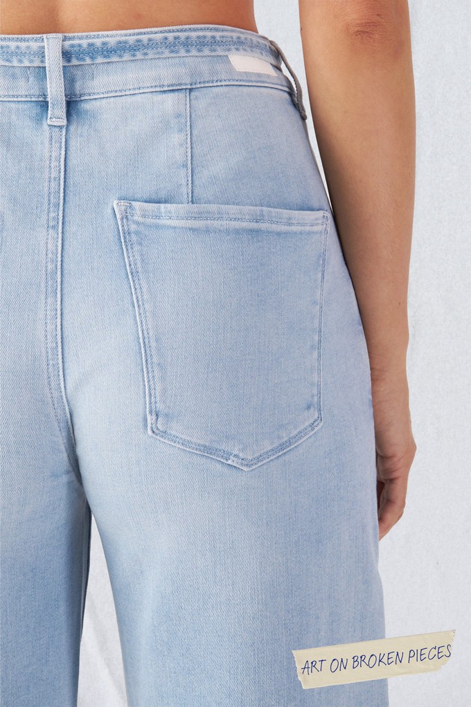 BLINK High Waist Wide - Light Blue - Art on Broken Pieces from DAWN Denim