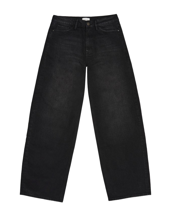 ASH Barrel Leg Minimal Stretch - Basic- Black Denim from DAWN Denim ASH Barrel Leg Minimal Stretch - Basic- Black Denim from DAWN Denim