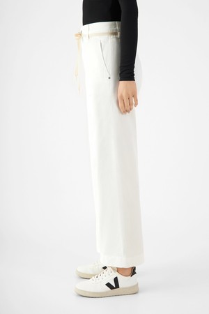 DEW Flared Cropped Soft Denim - French Pocket - White from DAWN Denim