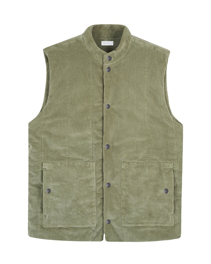 KASHEW Vest Corduroy - Padded - Sage Green - Menswear from DAWN Denim