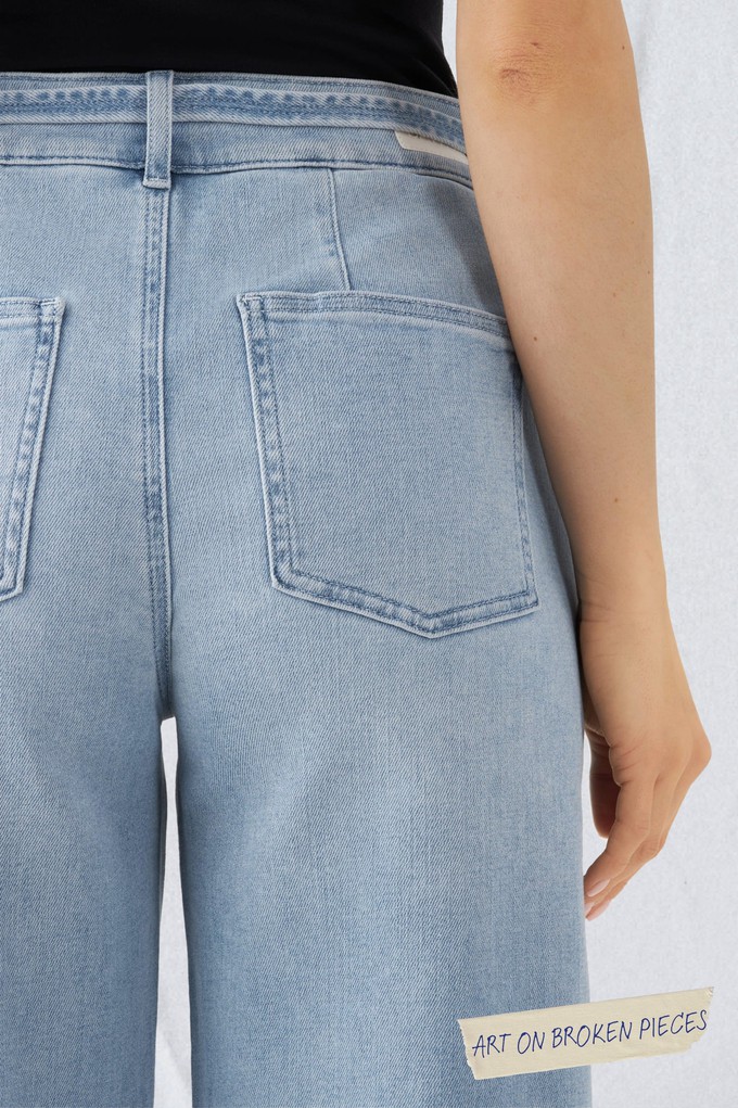 BLINK High Waist Culotte Jeans - Light Blue - Art on Broken Pieces from DAWN Denim