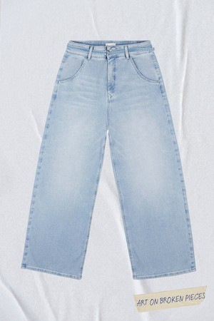 BLINK High Waist Culotte Jeans - Light Blue - Art on Broken Pieces from DAWN Denim