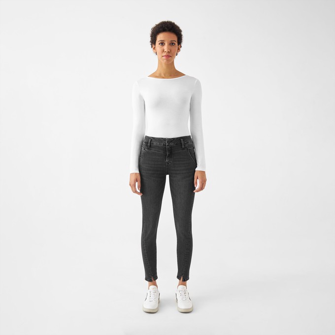 SUN UP Skinny Powerstretch - Design Details - Black Denim from DAWN Denim SUN UP Skinny Powerstretch - Design Details - Black Denim from DAWN Denim