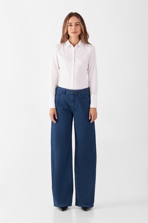 SUNNY Wide Leg Minimal Stretch - Classic - Dark Blue from DAWN Denim