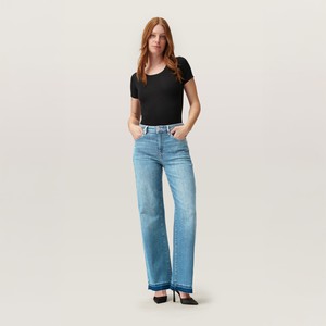 DEW Flared Soft Denim - Open Hem - Light Blue from DAWN Denim