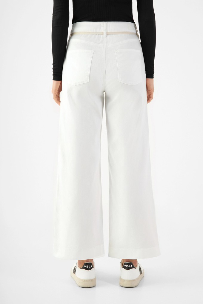 DEW Flared Cropped Soft Denim - French Pocket - White from DAWN Denim