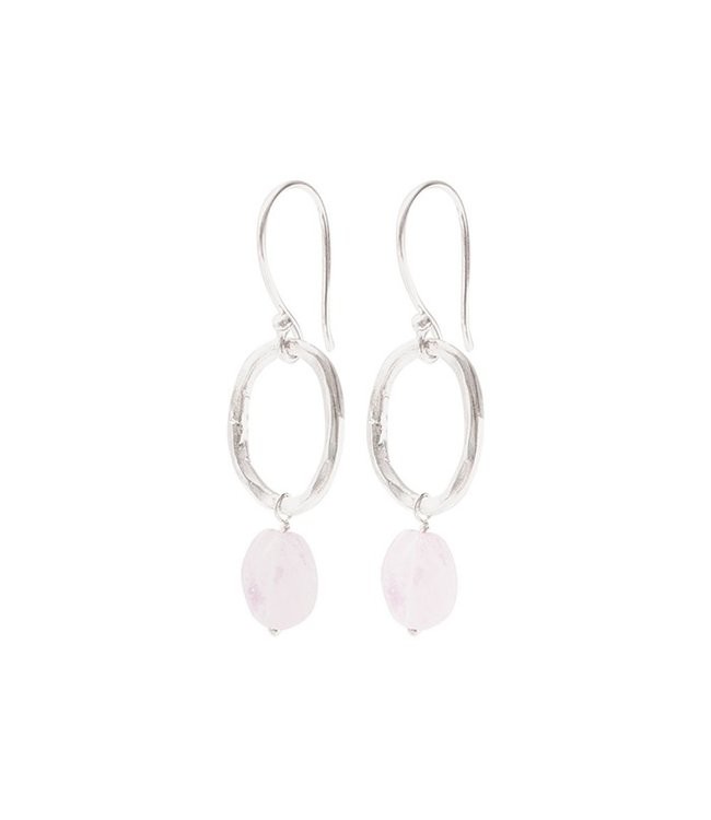 A BEAUTIFUL STORY •• Graceful Rose Quartz zilver Oorbellen from De Groene Knoop