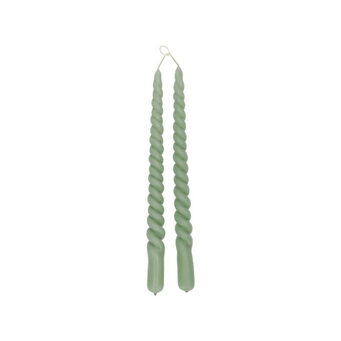 Dinerkaars gedraaid, celadon groen, 29 cm, set van 2 from Dille & Kamille