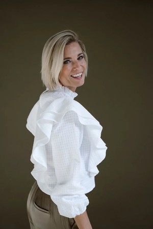 RACHEL TOP LS - WHITE from ELJO THE LABEL