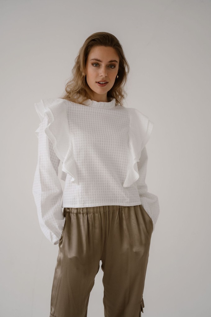 RACHEL TOP LS - WHITE from ELJO THE LABEL