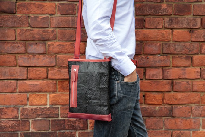 Reporter Bag | Leather & Fire-hose from Elvis & Kresse