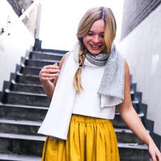 Casual hemp shawl GREY OFFWHITE via Escape The System