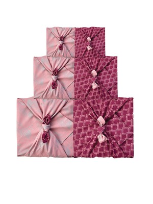 Blush Whales & Maroon Arches Fabric Gift Wrap Furoshiki Cloth - Double Sided (Reversible) from FabRap