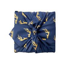 Midnight Reindeers Fabric Gift Wrap Furoshiki Cloth - Single Sided van FabRap