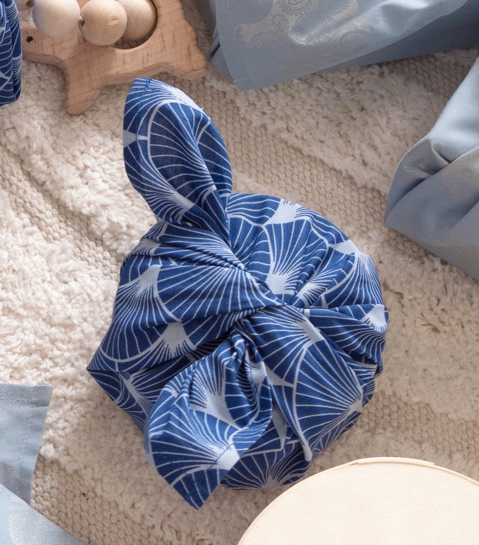 Furoshiki Gift Wrap Indigo Fans Fabric Gift Wrap from FabRap
