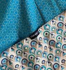 Art Deco & Ocean Fabric Gift Wrap Furoshiki Cloth - Double Sided (Reversible) via FabRap